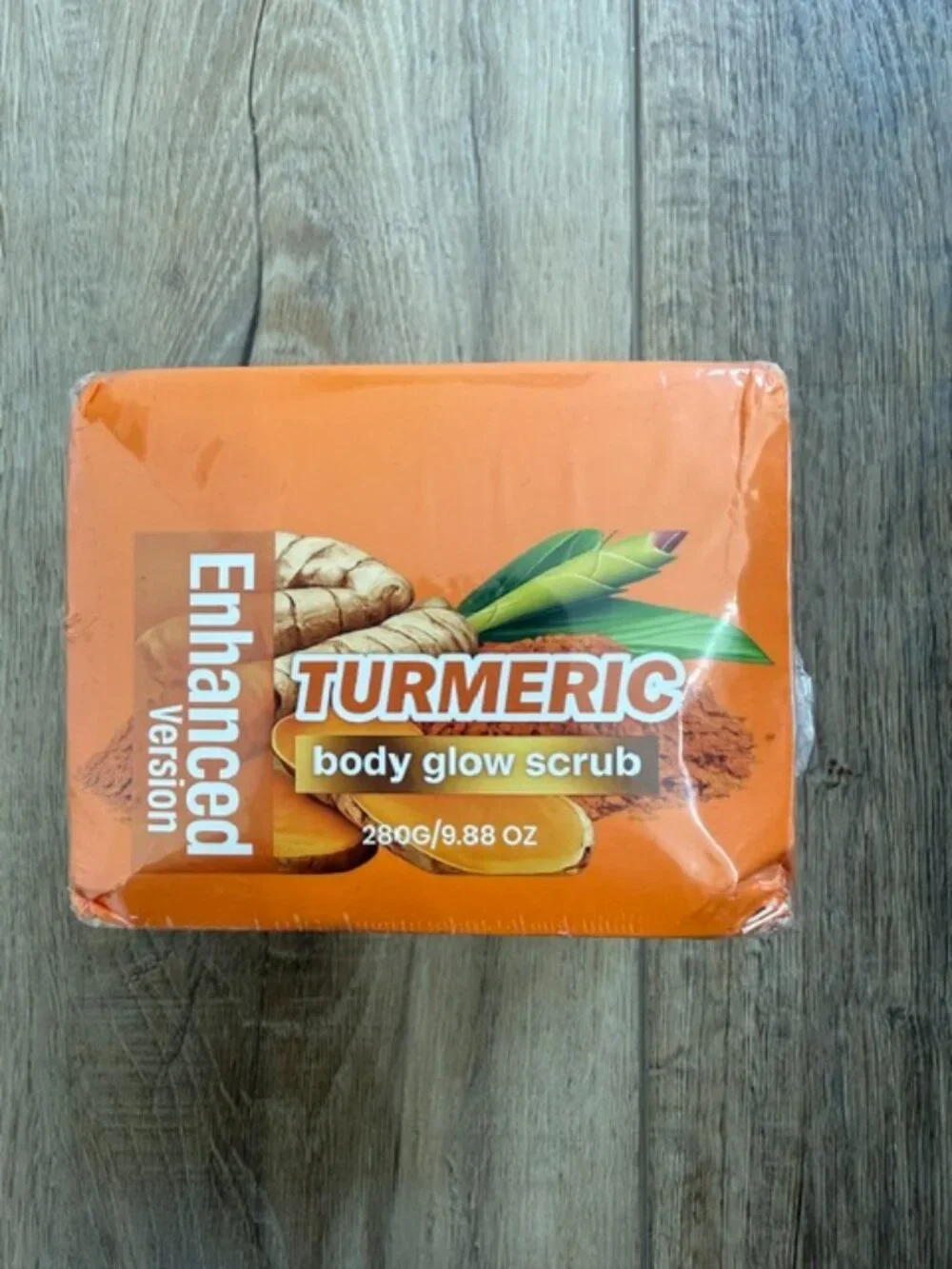 NEW Turmeric Body Glow Scrub 9.88 Oz. Enhanced Version  New in Sealed Box Smoke